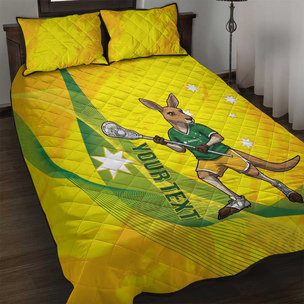 Personalised Australia Lacrosse Quilt Bed Set Go Aussie Kangaroo Dynamic Style