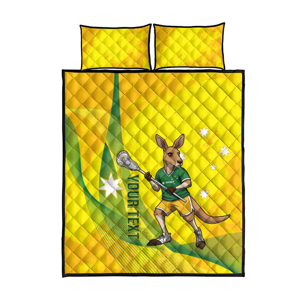Personalised Australia Lacrosse Quilt Bed Set Go Aussie Kangaroo Dynamic Style