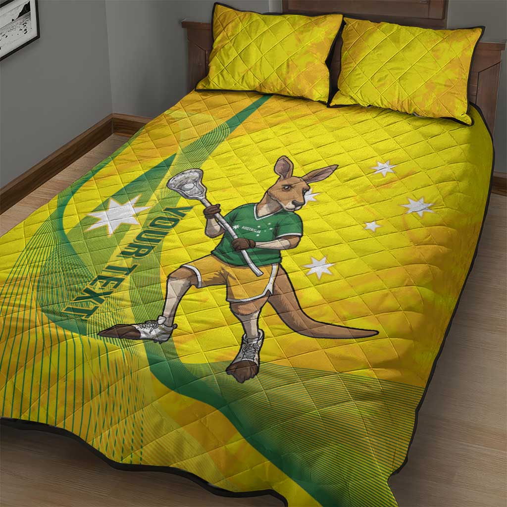Personalised Australia Lacrosse Quilt Bed Set Go Aussie Kangaroo Dynamic Style