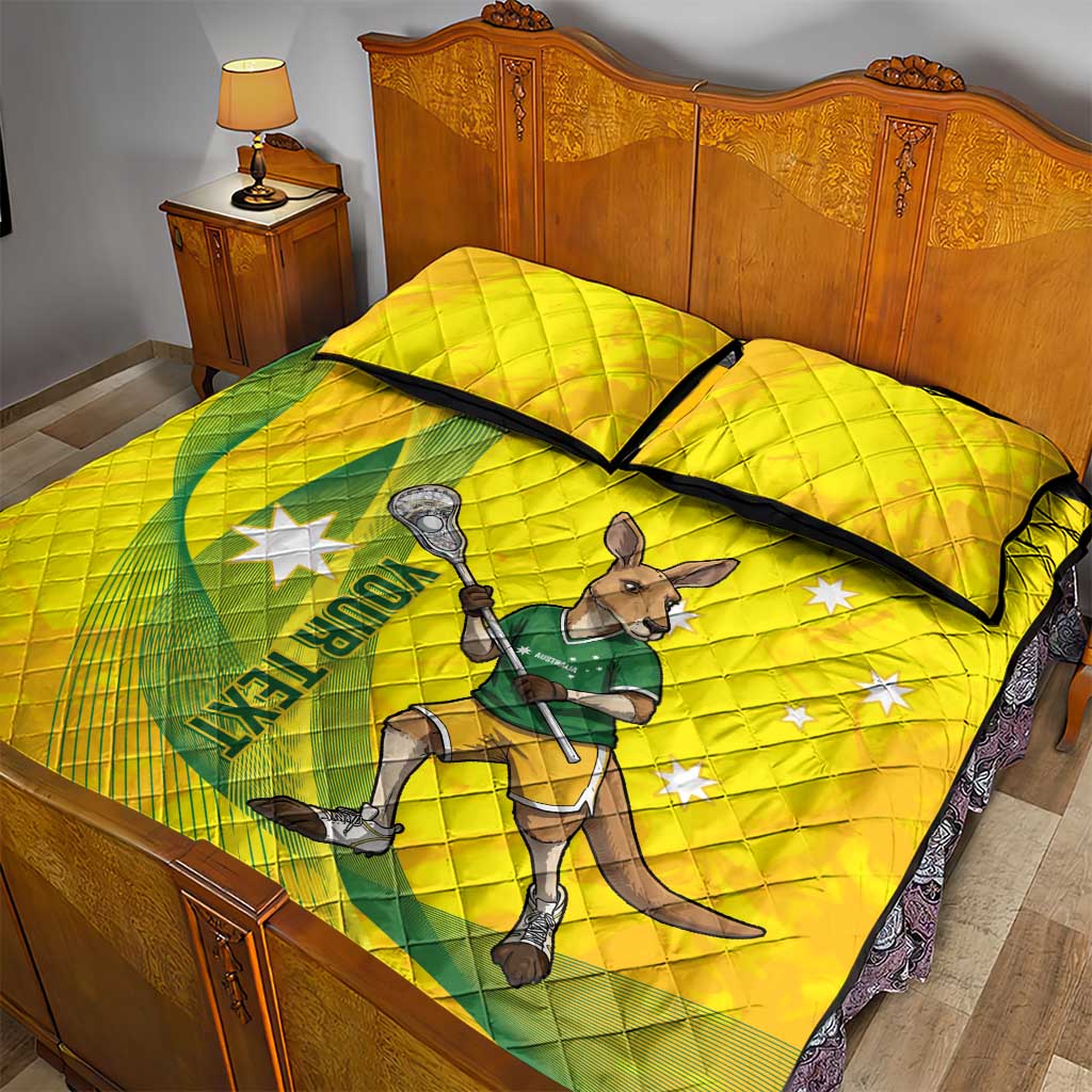 Personalised Australia Lacrosse Quilt Bed Set Go Aussie Kangaroo Dynamic Style