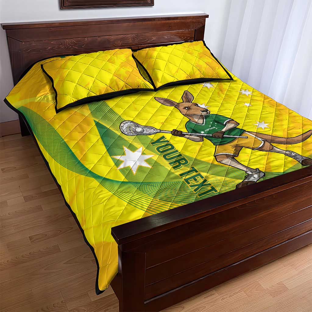 Personalised Australia Lacrosse Quilt Bed Set Go Aussie Kangaroo Dynamic Style