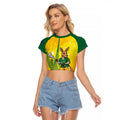 Personalised Australia Lacrosse Raglan Cropped T Shirt Go Aussie Kangaroo Dynamic Style