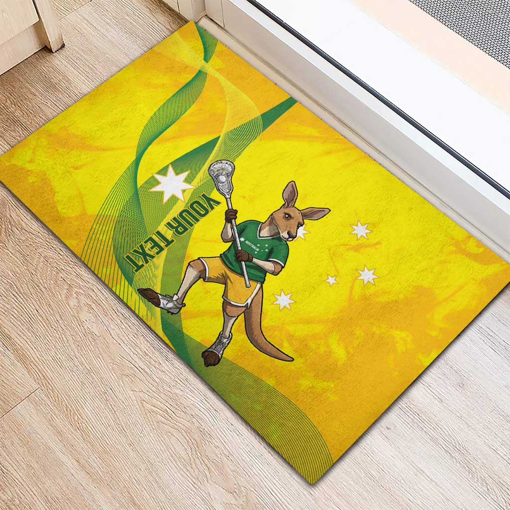 Personalised Australia Lacrosse Rubber Doormat Go Aussie Kangaroo Dynamic Style