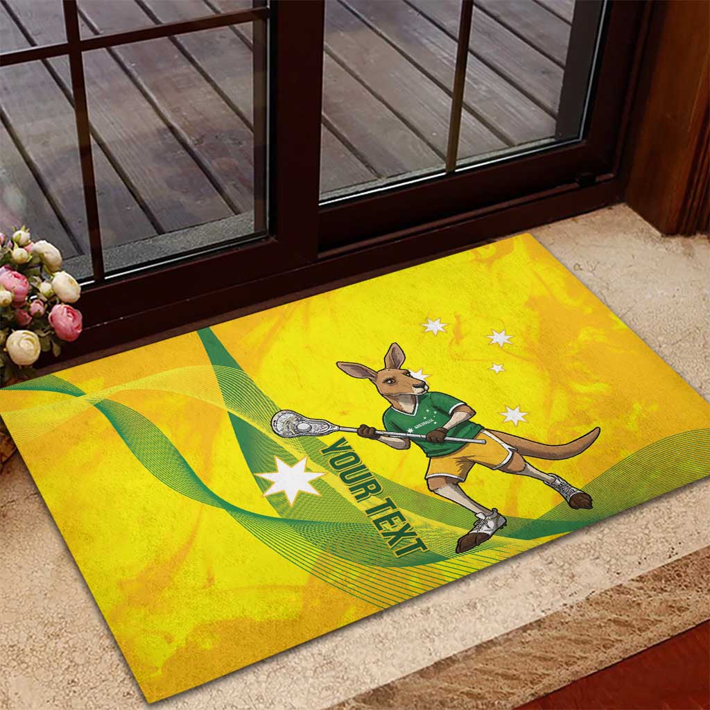 Personalised Australia Lacrosse Rubber Doormat Go Aussie Kangaroo Dynamic Style