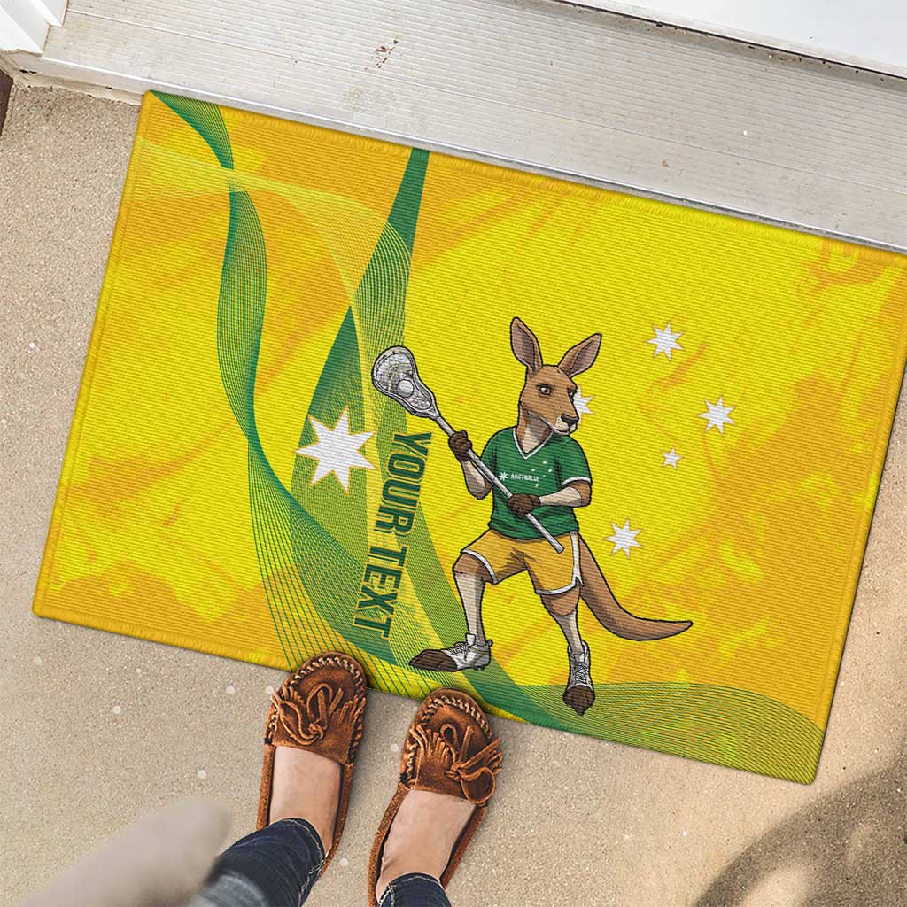 Personalised Australia Lacrosse Rubber Doormat Go Aussie Kangaroo Dynamic Style