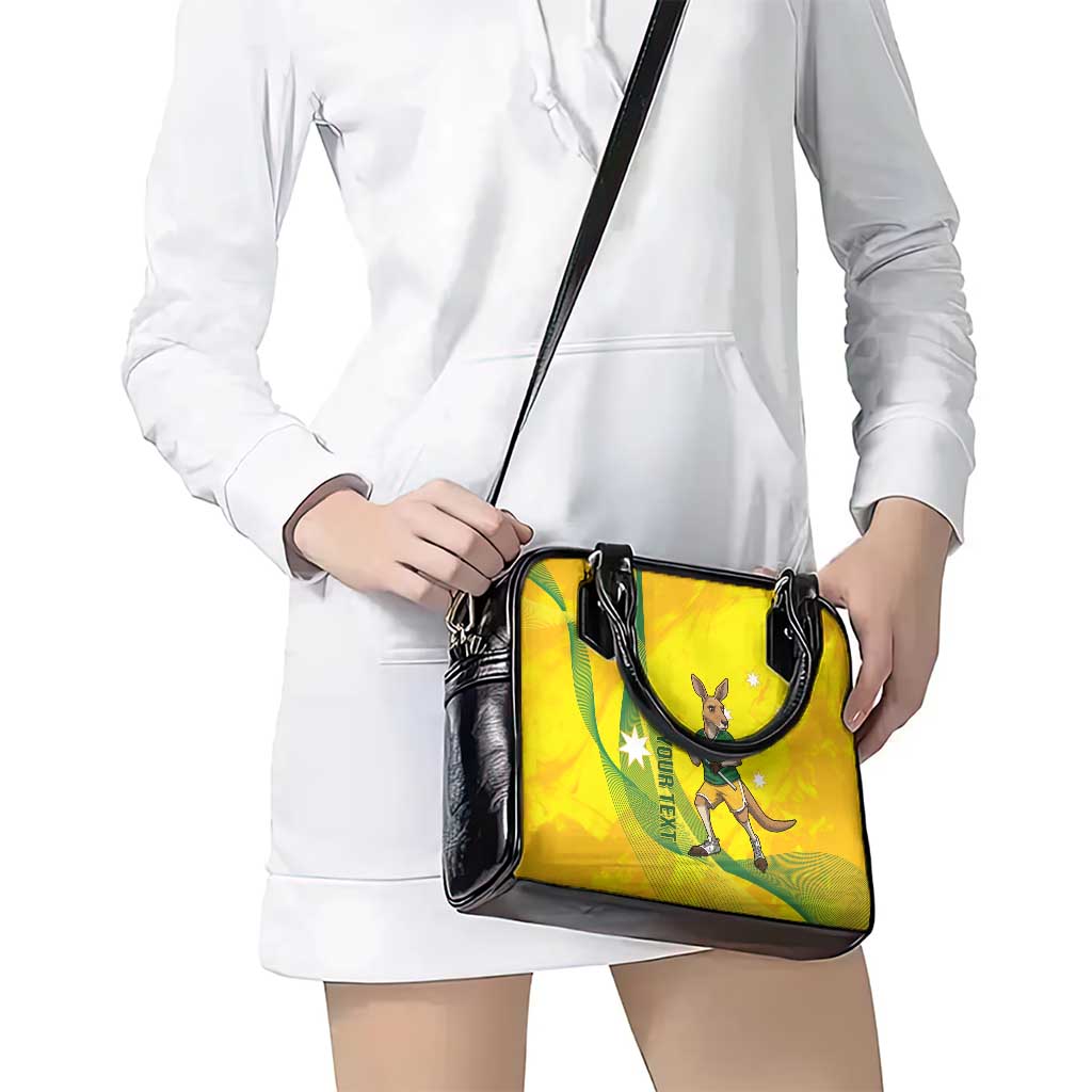 Personalised Australia Lacrosse Shoulder Handbag Go Aussie Kangaroo Dynamic Style