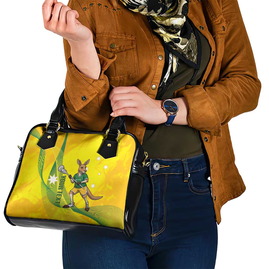 Personalised Australia Lacrosse Shoulder Handbag Go Aussie Kangaroo Dynamic Style