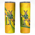 Personalised Australia Lacrosse Skinny Tumbler Go Aussie Kangaroo Dynamic Style