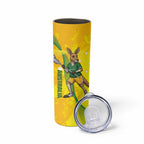 Personalised Australia Lacrosse Skinny Tumbler Go Aussie Kangaroo Dynamic Style