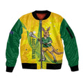 Personalised Australia Lacrosse Sleeve Zip Bomber Jacket Go Aussie Kangaroo Dynamic Style