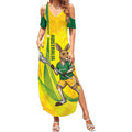 Personalised Australia Lacrosse Summer Maxi Dress Go Aussie Kangaroo Dynamic Style