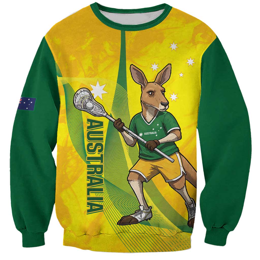 Personalised Australia Lacrosse Sweatshirt Go Aussie Kangaroo Dynamic Style