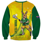 Personalised Australia Lacrosse Sweatshirt Go Aussie Kangaroo Dynamic Style