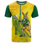 Personalised Australia Lacrosse T Shirt Go Aussie Kangaroo Dynamic Style