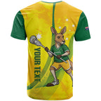 Personalised Australia Lacrosse T Shirt Go Aussie Kangaroo Dynamic Style