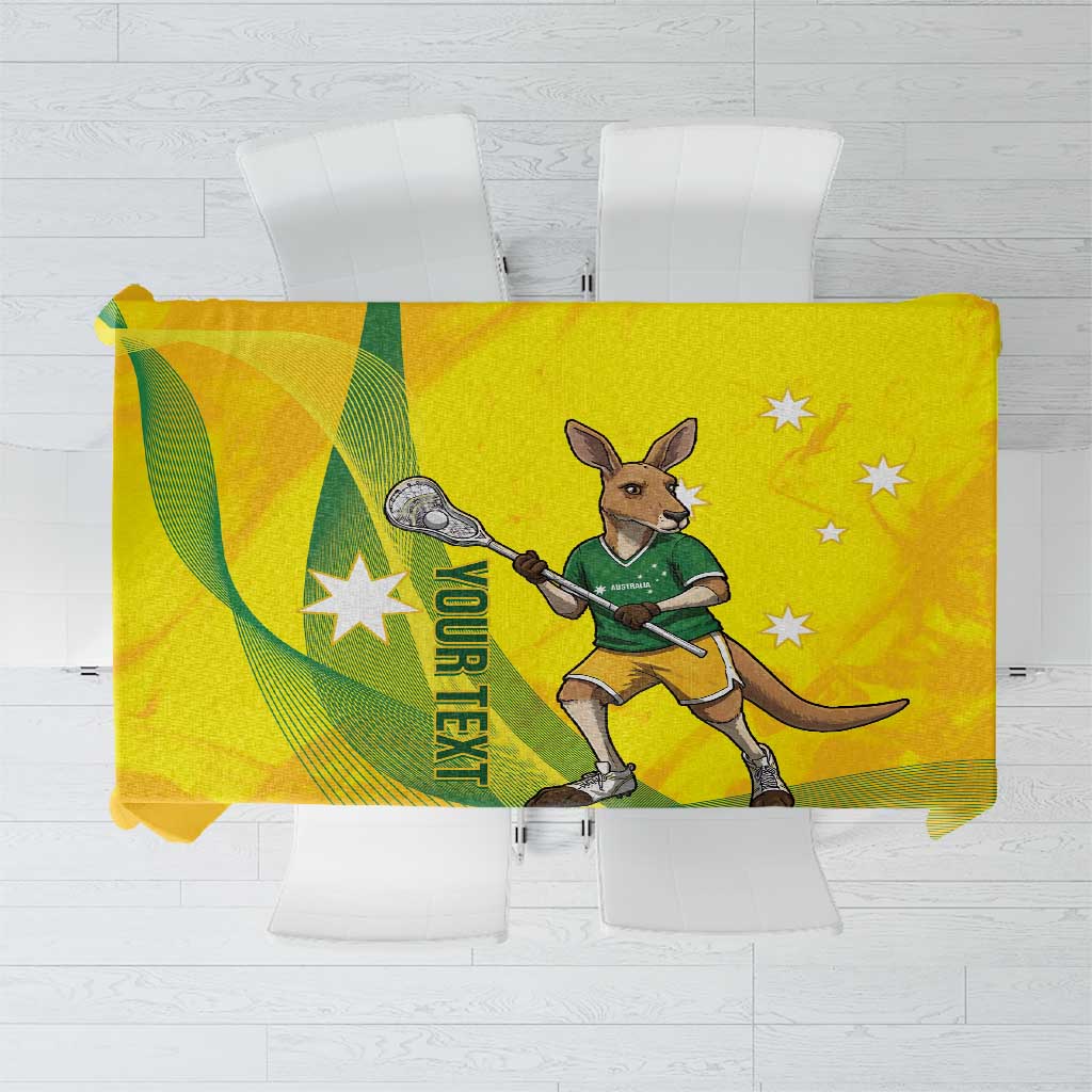 Personalised Australia Lacrosse Tablecloth Go Aussie Kangaroo Dynamic Style