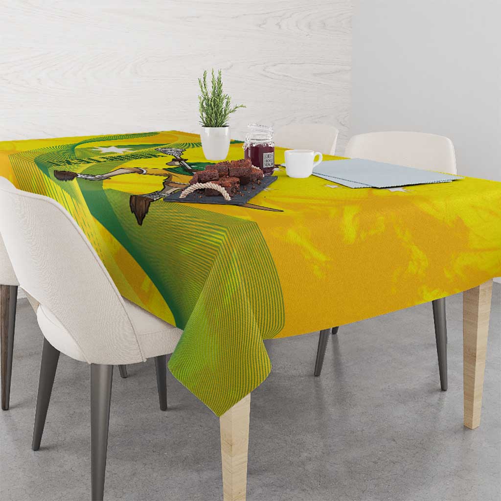 Personalised Australia Lacrosse Tablecloth Go Aussie Kangaroo Dynamic Style