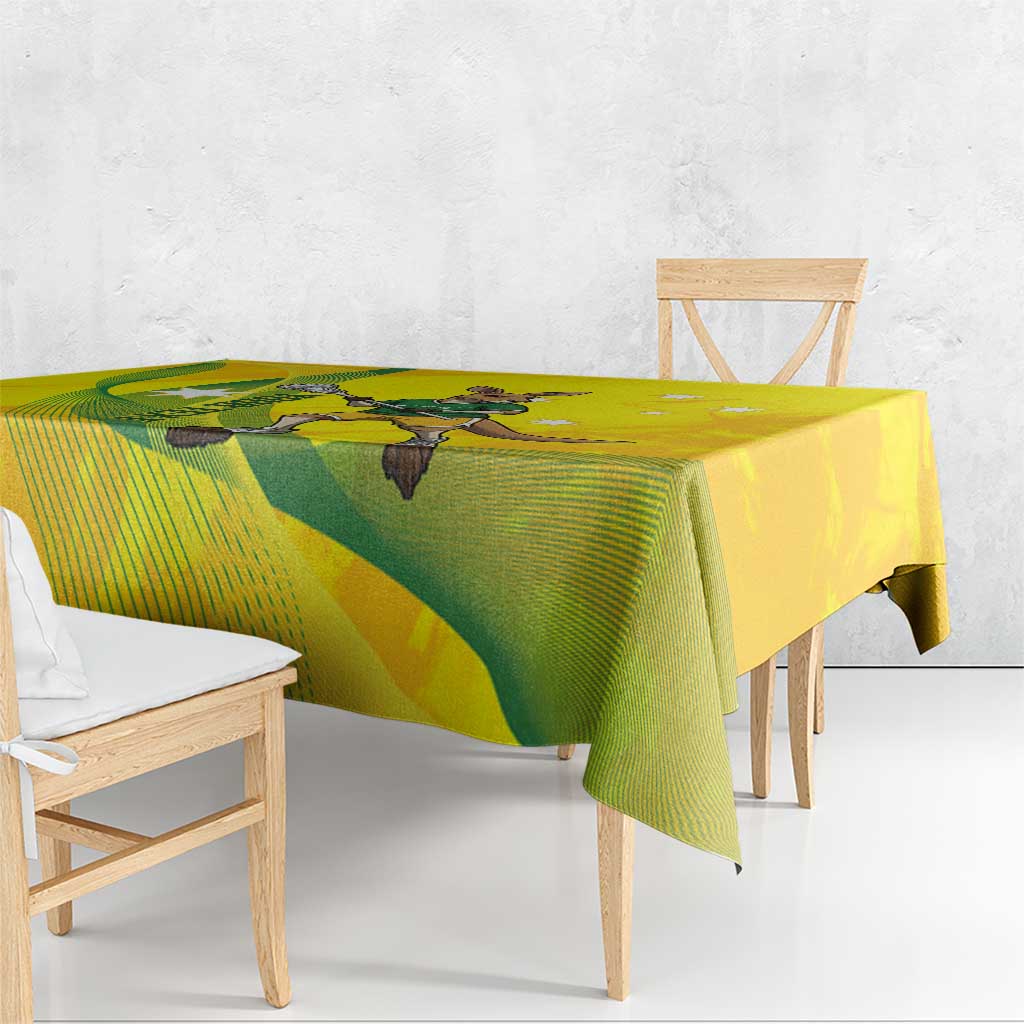 Personalised Australia Lacrosse Tablecloth Go Aussie Kangaroo Dynamic Style
