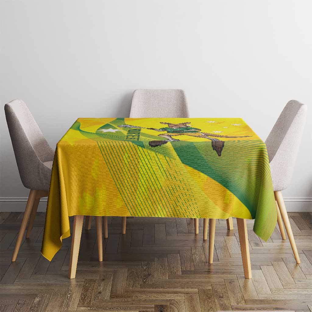 Personalised Australia Lacrosse Tablecloth Go Aussie Kangaroo Dynamic Style