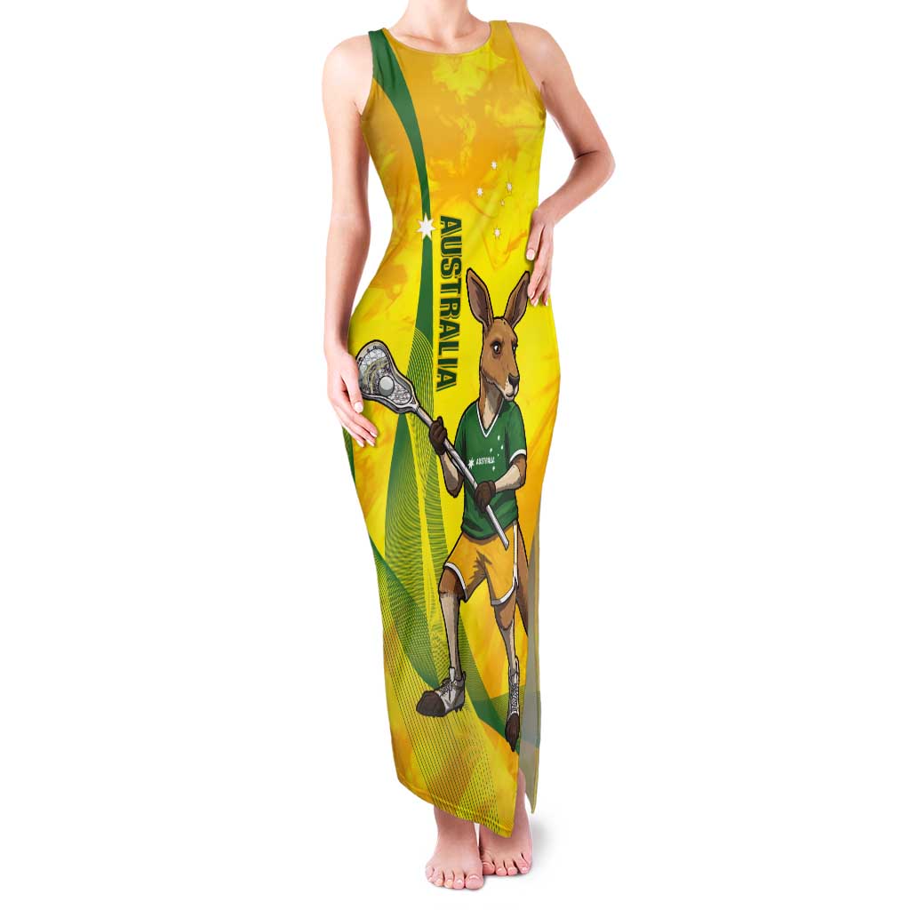 Personalised Australia Lacrosse Tank Maxi Dress Go Aussie Kangaroo Dynamic Style