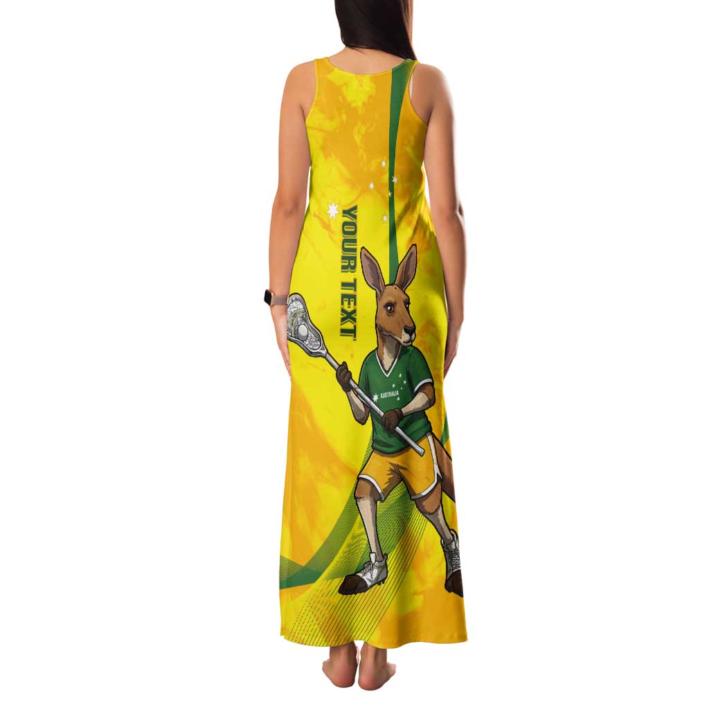 Personalised Australia Lacrosse Tank Maxi Dress Go Aussie Kangaroo Dynamic Style