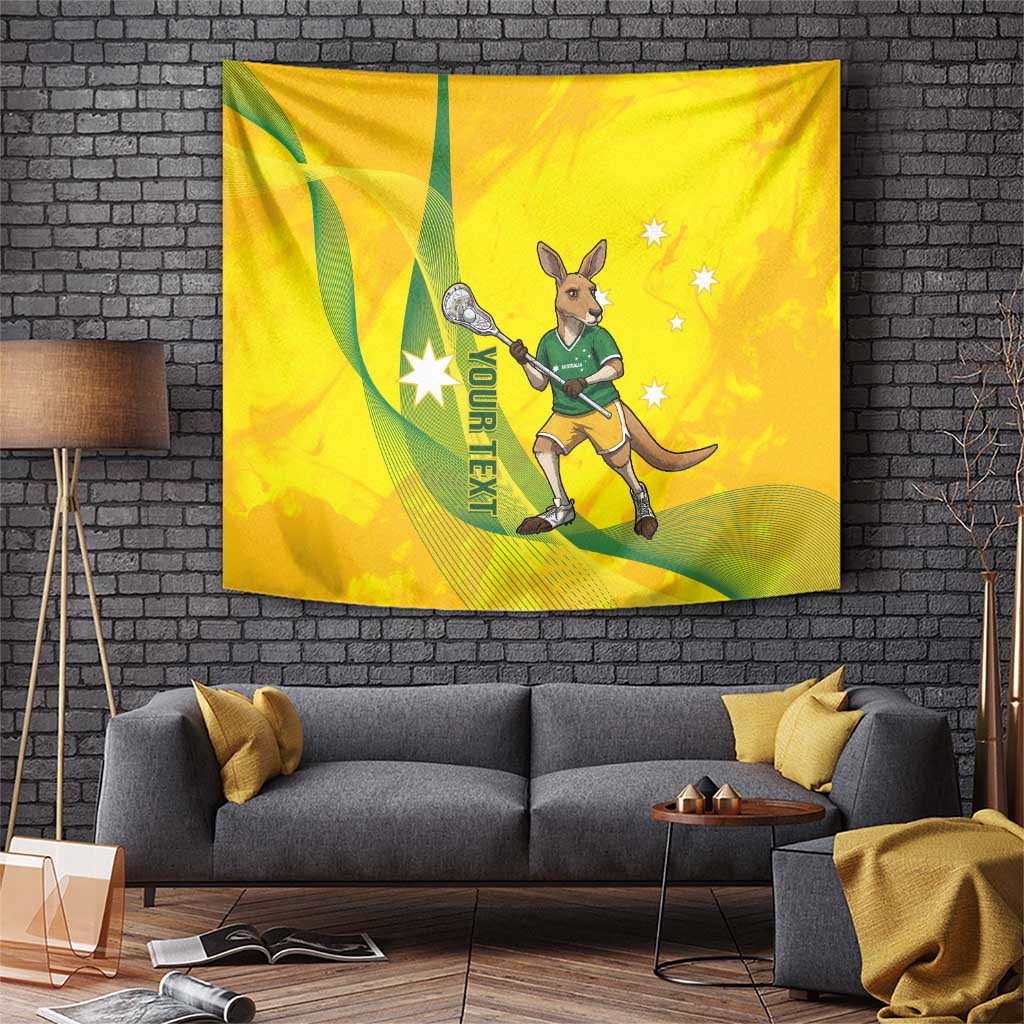 Personalised Australia Lacrosse Tapestry Go Aussie Kangaroo Dynamic Style