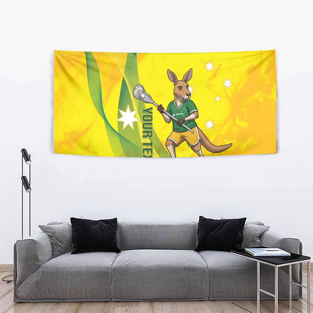 Personalised Australia Lacrosse Tapestry Go Aussie Kangaroo Dynamic Style