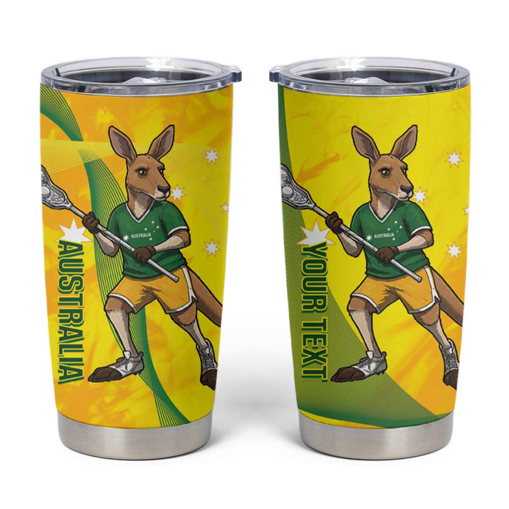 Personalised Australia Lacrosse Tumbler Cup Go Aussie Kangaroo Dynamic Style