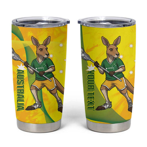 Personalised Australia Lacrosse Tumbler Cup Go Aussie Kangaroo Dynamic Style