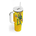 Personalised Australia Lacrosse Tumbler With Handle Go Aussie Kangaroo Dynamic Style