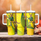 Personalised Australia Lacrosse Tumbler With Handle Go Aussie Kangaroo Dynamic Style