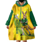 Personalised Australia Lacrosse Wearable Blanket Hoodie Go Aussie Kangaroo Dynamic Style
