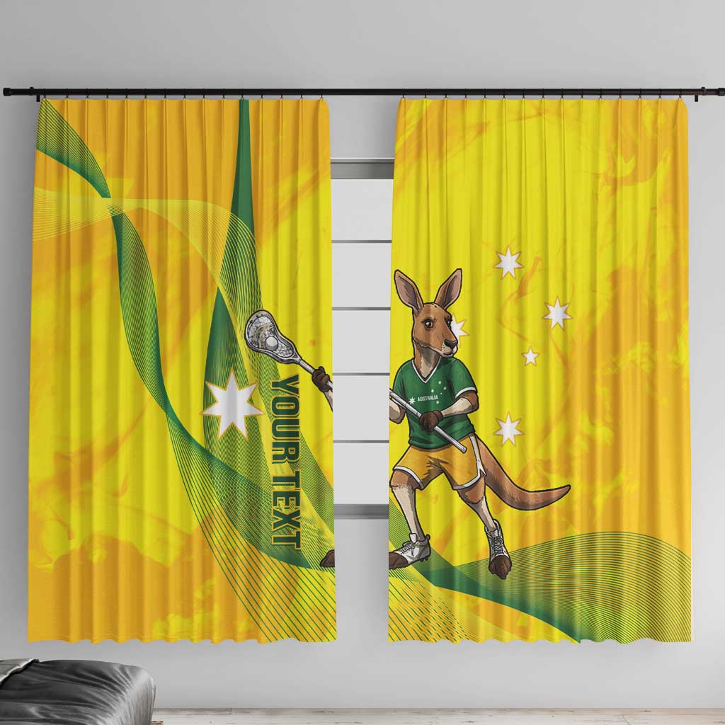 Personalised Australia Lacrosse Window Curtain Go Aussie Kangaroo Dynamic Style