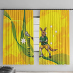 Personalised Australia Lacrosse Window Curtain Go Aussie Kangaroo Dynamic Style