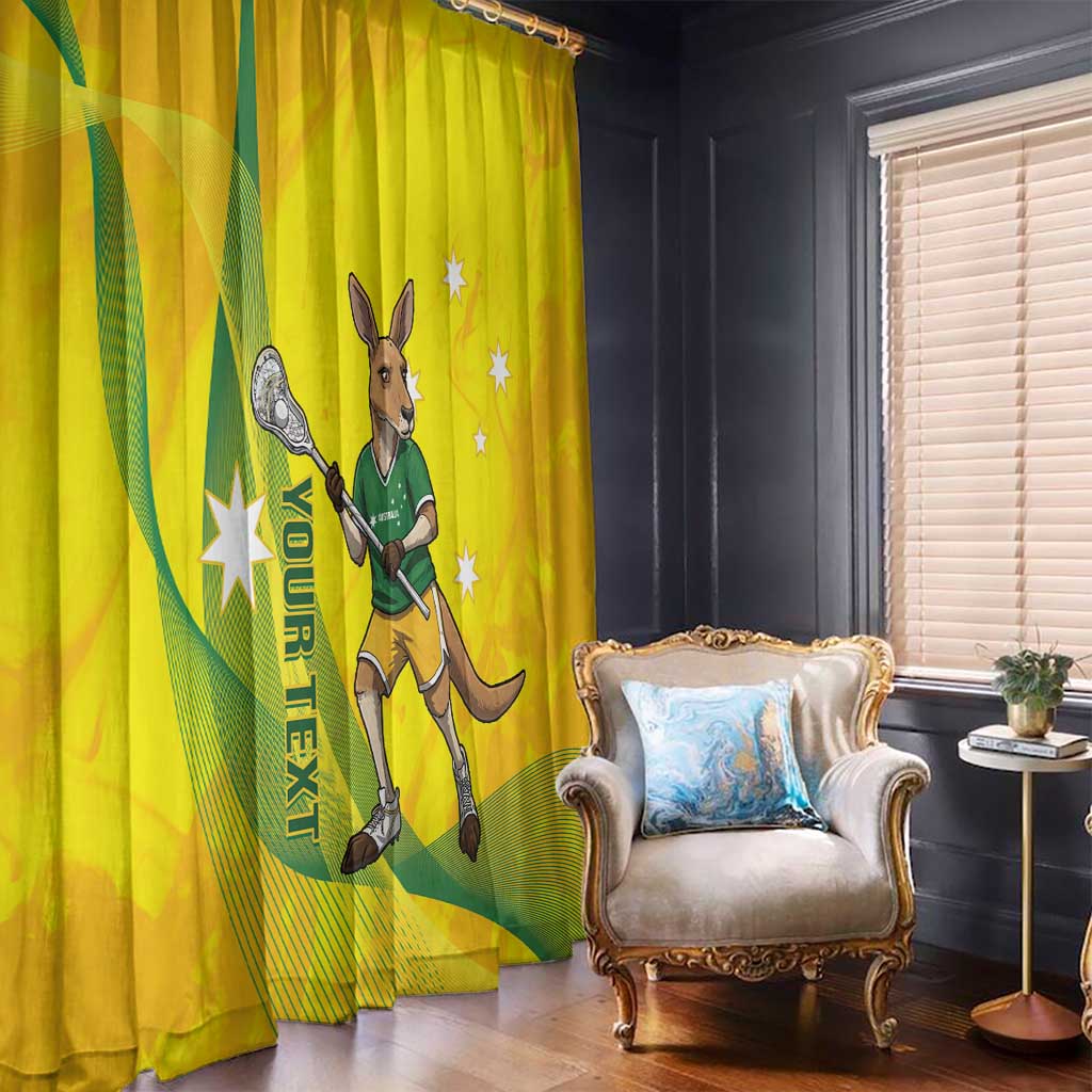 Personalised Australia Lacrosse Window Curtain Go Aussie Kangaroo Dynamic Style