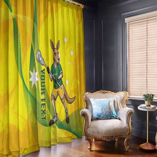Personalised Australia Lacrosse Window Curtain Go Aussie Kangaroo Dynamic Style