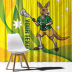 Personalised Australia Lacrosse Window Curtain Go Aussie Kangaroo Dynamic Style