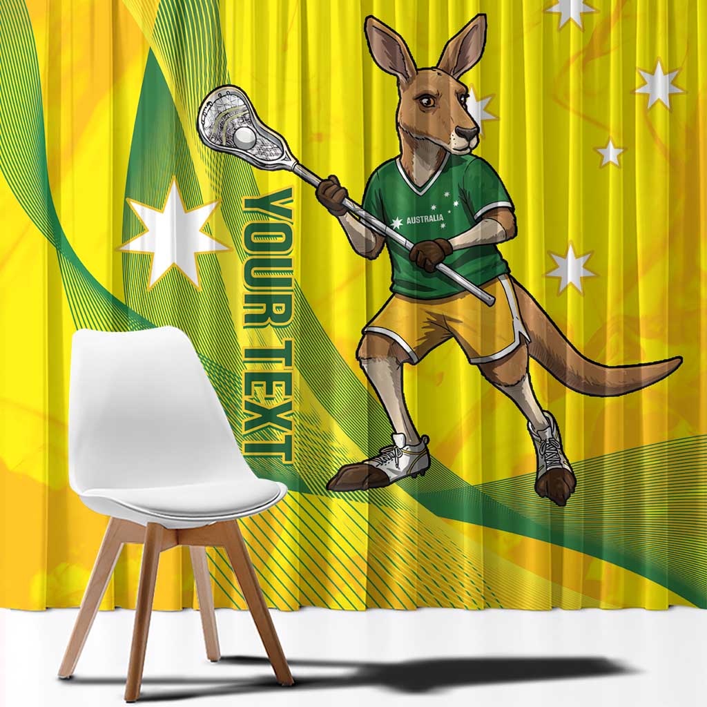 Personalised Australia Lacrosse Window Curtain Go Aussie Kangaroo Dynamic Style