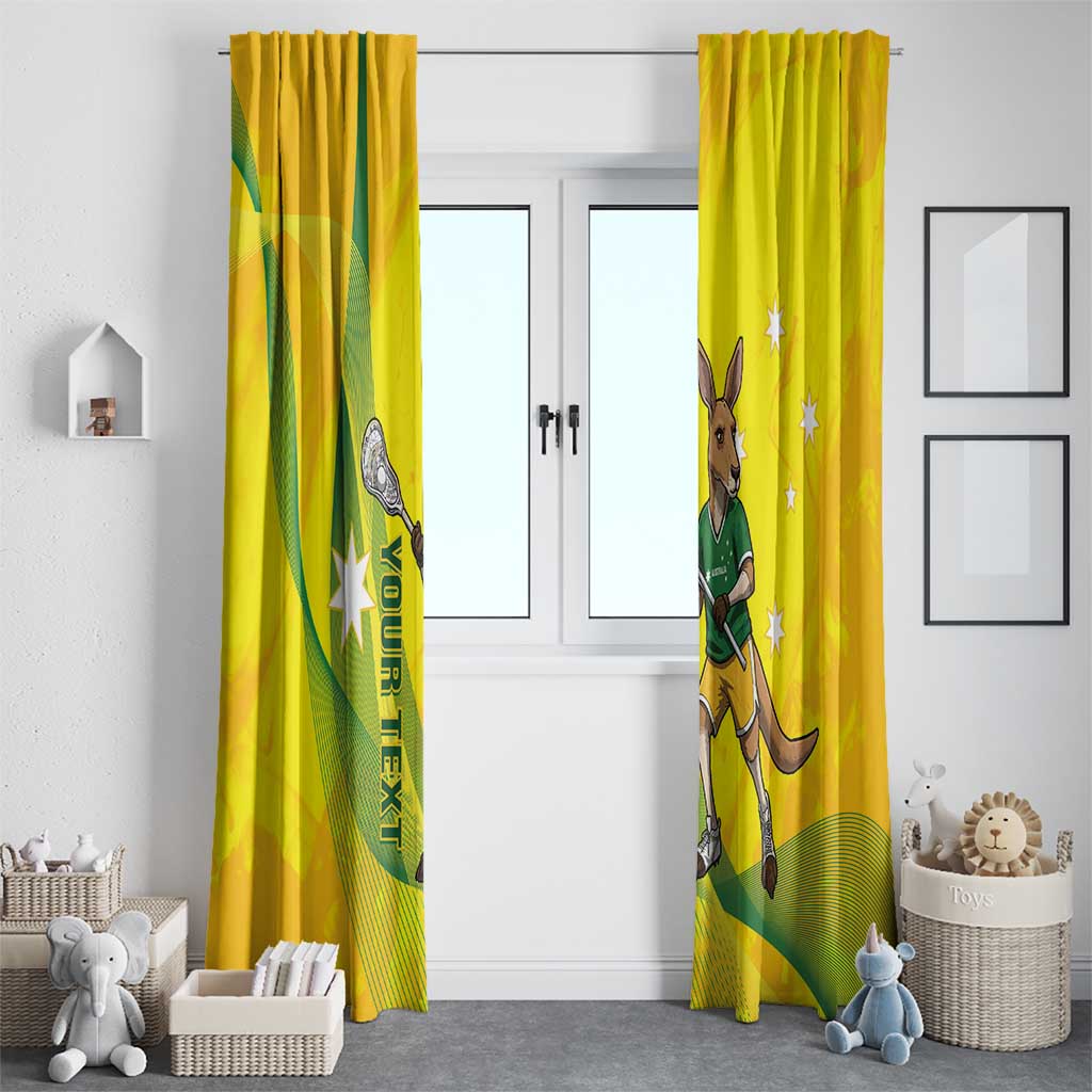 Personalised Australia Lacrosse Window Curtain Go Aussie Kangaroo Dynamic Style