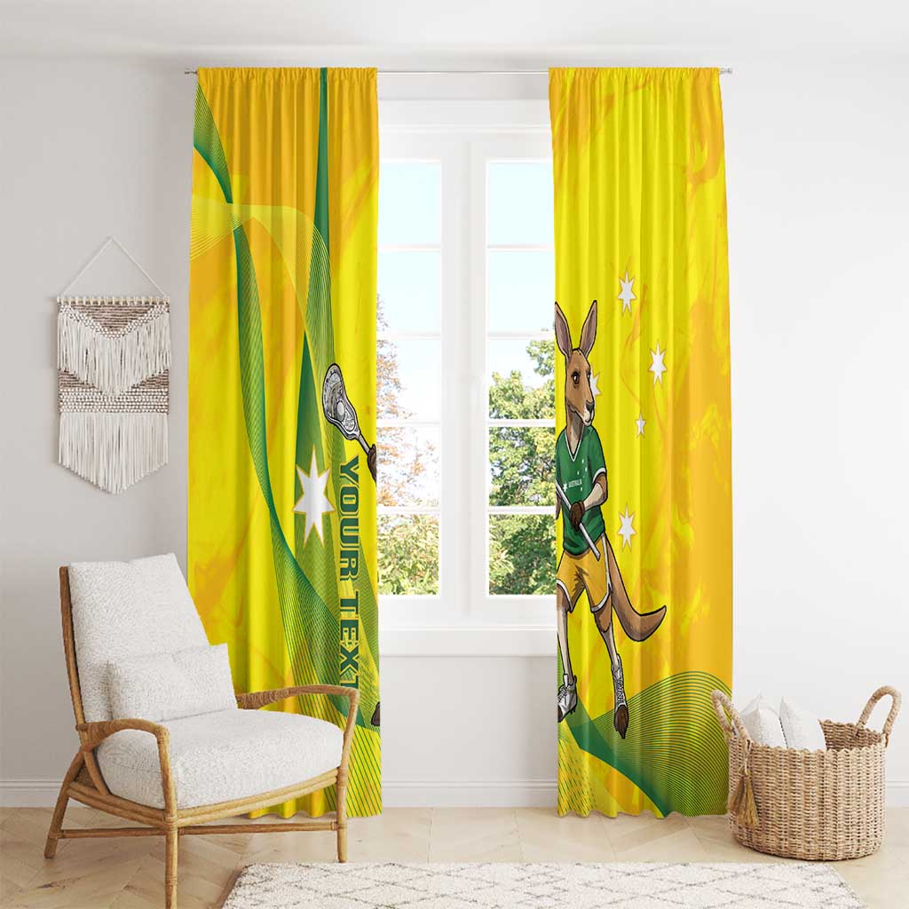 Personalised Australia Lacrosse Window Curtain Go Aussie Kangaroo Dynamic Style