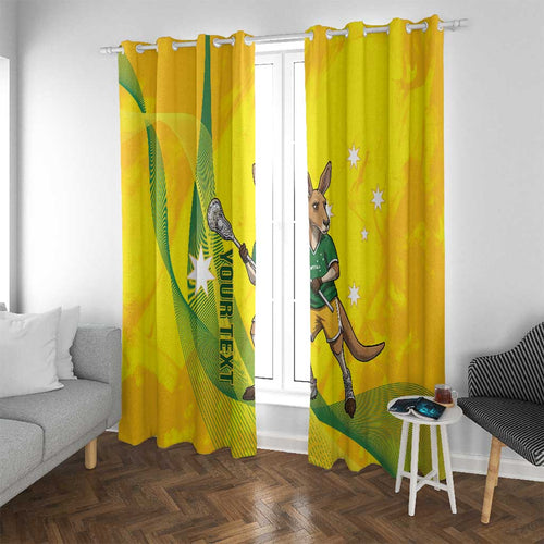 Personalised Australia Lacrosse Window Curtain Go Aussie Kangaroo Dynamic Style
