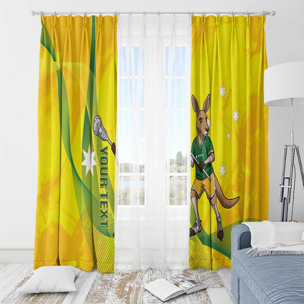 Personalised Australia Lacrosse Window Curtain Go Aussie Kangaroo Dynamic Style