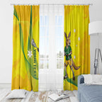 Personalised Australia Lacrosse Window Curtain Go Aussie Kangaroo Dynamic Style