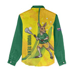 Personalised Australia Lacrosse Women Casual Shirt Go Aussie Kangaroo Dynamic Style