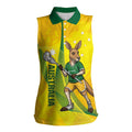 Personalised Australia Lacrosse Women Sleeveless Polo Shirt Go Aussie Kangaroo Dynamic Style