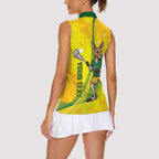 Personalised Australia Lacrosse Women Sleeveless Polo Shirt Go Aussie Kangaroo Dynamic Style