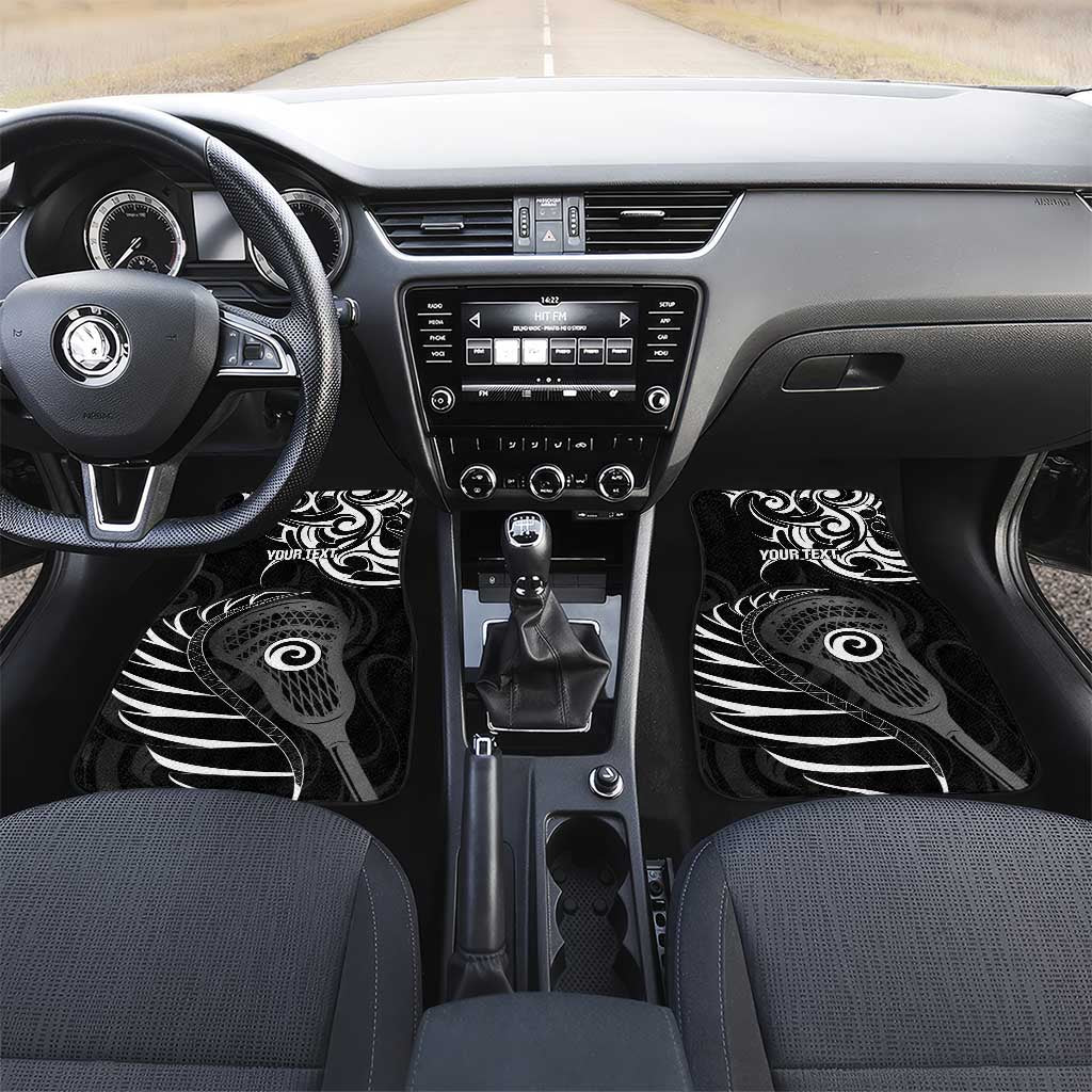 Personalised New Zealand Silver Fern Lacrosse Car Mats Aotearoa Maori Pattern