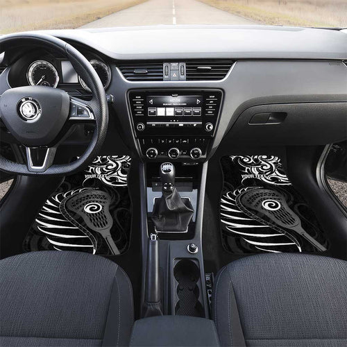 Personalised New Zealand Silver Fern Lacrosse Car Mats Aotearoa Maori Pattern