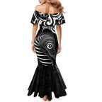 Personalised New Zealand Silver Fern Lacrosse Family Matching Mermaid Dress and Hawaiian Shirt Aotearoa Maori Pattern