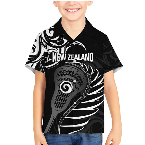 Personalised New Zealand Silver Fern Lacrosse Family Matching Mermaid Dress and Hawaiian Shirt Aotearoa Maori Pattern